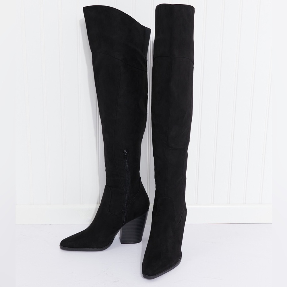 FINAL CALL 🚨🚨Qupid Skyline Suede Over-the-Knee Boots - Picture 6 of 7
